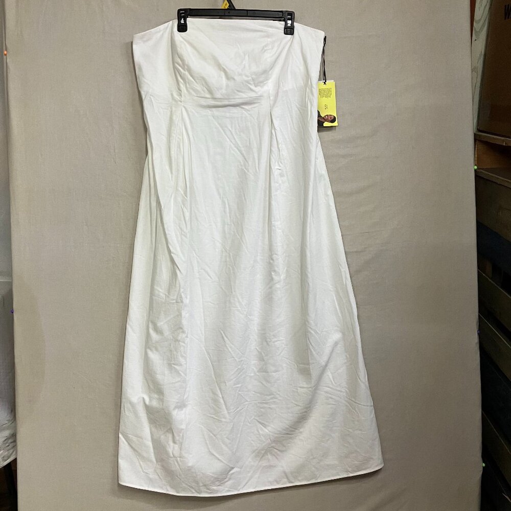 Future Collective Womens 17 White Jenee Naylor Strapless Ankle Length Maxi Dress - Picture 4 of 13